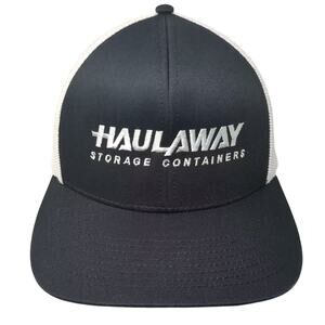 CapAmerica Trucker Hat Black White OS Haulaway Storage Containers Embroidered